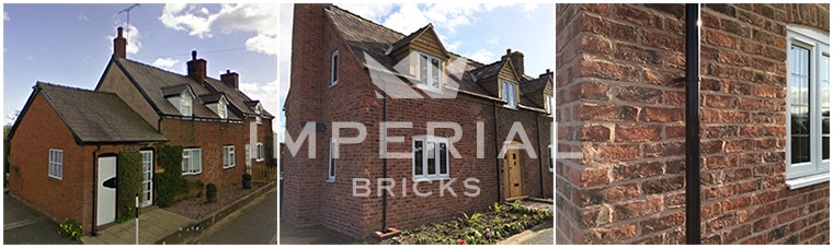 Before and after images of a successful brick match for a residential extension in Whitchurch