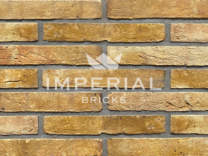Original London Stock Linear bricks shown in a wall, the bricks are yellow and in a long format.