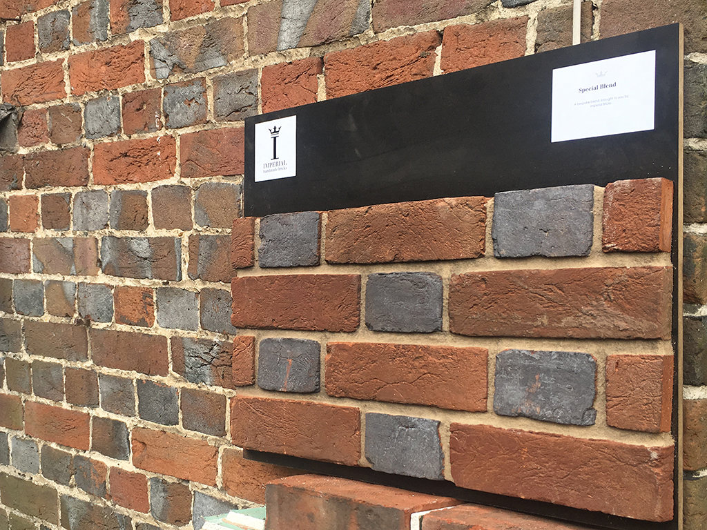 Brick matching board next to wall